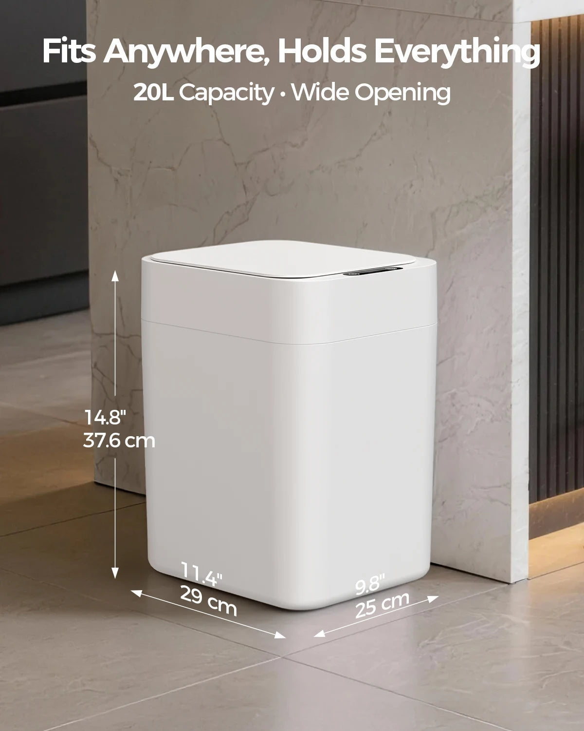 20L/30L Automatic Self Changing Trash Can Self Sealing Self Bagging Motion Sensor Touchless Smart Garbage Can with Lid for Kitchen Bathroom Bedroom