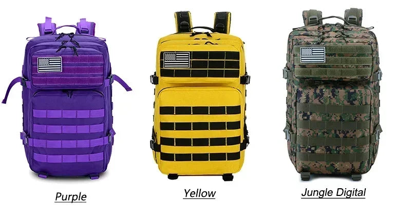 45L Large Capacity Outdoor Backpack, 3-Day Hiking and Camping Rucksack