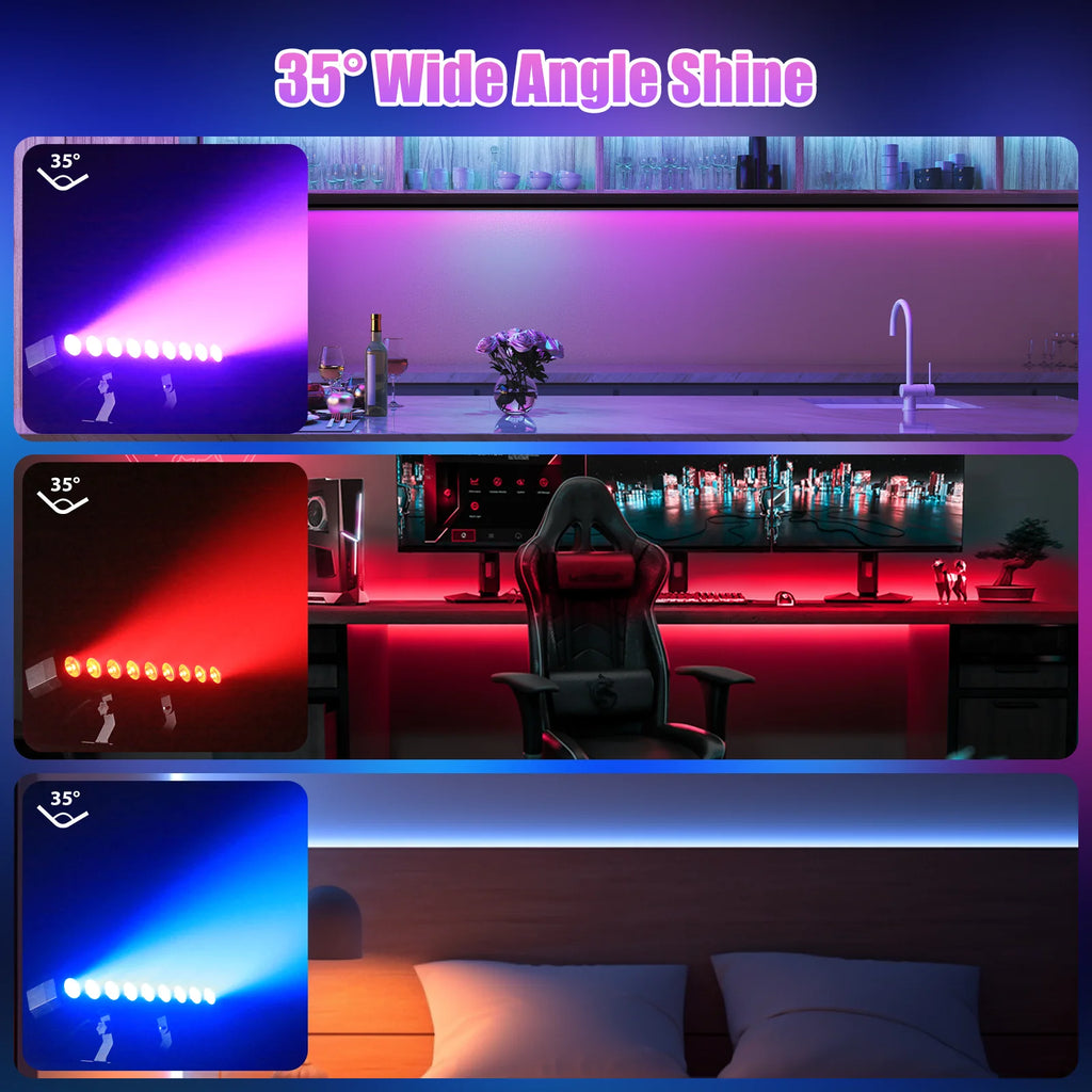 U'King 60W Wall Wash Light Bar 9LEDs RGBW Stage Lights Bar DMX DJ Lights For Church Events Wedding DJ Disco Party Bar Show