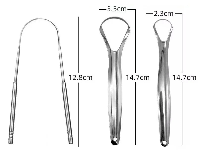 Premium 1pcs/3pcs Metal Tongue Scraper Cleaner for Adults & Kids Portable Stainless Steel Tongue Scrapers Brushes for Removing