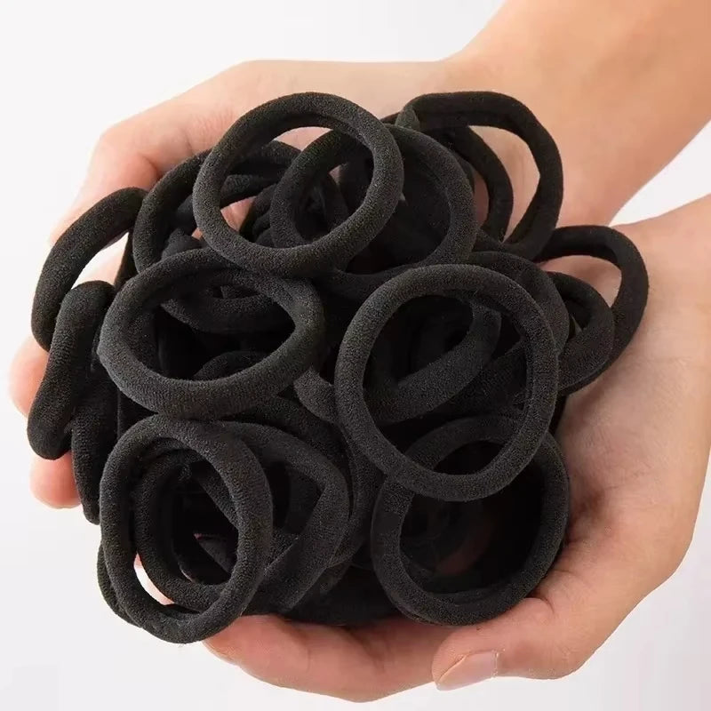 Black Elastic Hair Ties, 200 Pack