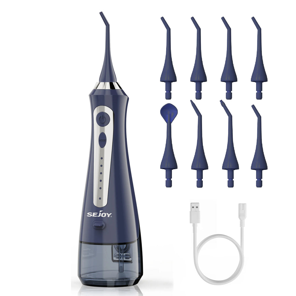 Portable Cordless Water Flosser, 5-Mode Oral Irrigator with 230ml Tank and 5 Jet Tips