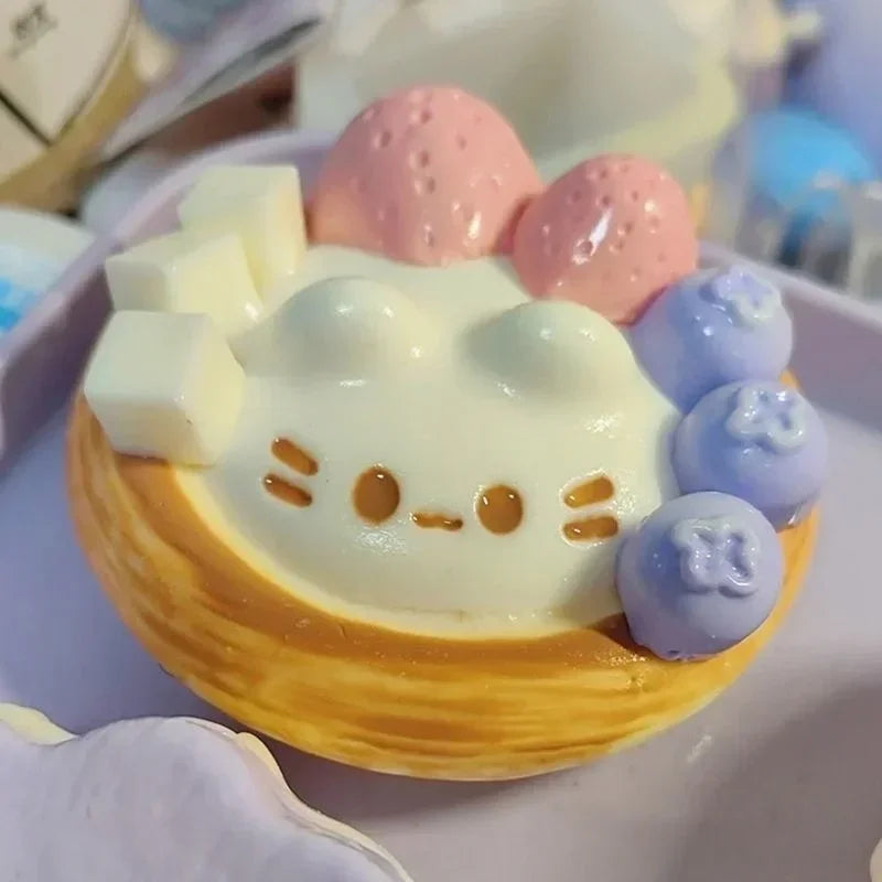 Kawaii Fruit Dessert Squishy Toy, Slow Rising Squeeze Stress Relief, Cute Bunny Cream Cake Fidget