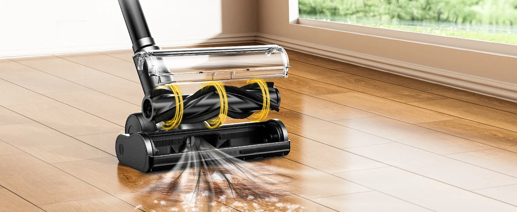 Cordless Vacuum Cleaner, 55Kpa/55min Self-Standing Powerful Stick Lightweight Vacuum Cleaner for Home Fur/Hard Floor/Rug