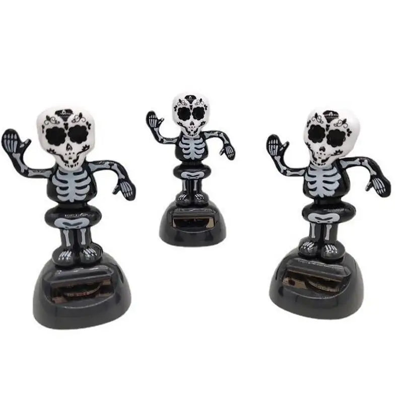 Car Dashboard Decorations For Creative Skeleton Ornament Solar Energy Bobble Head Halloween Props Toys Festival