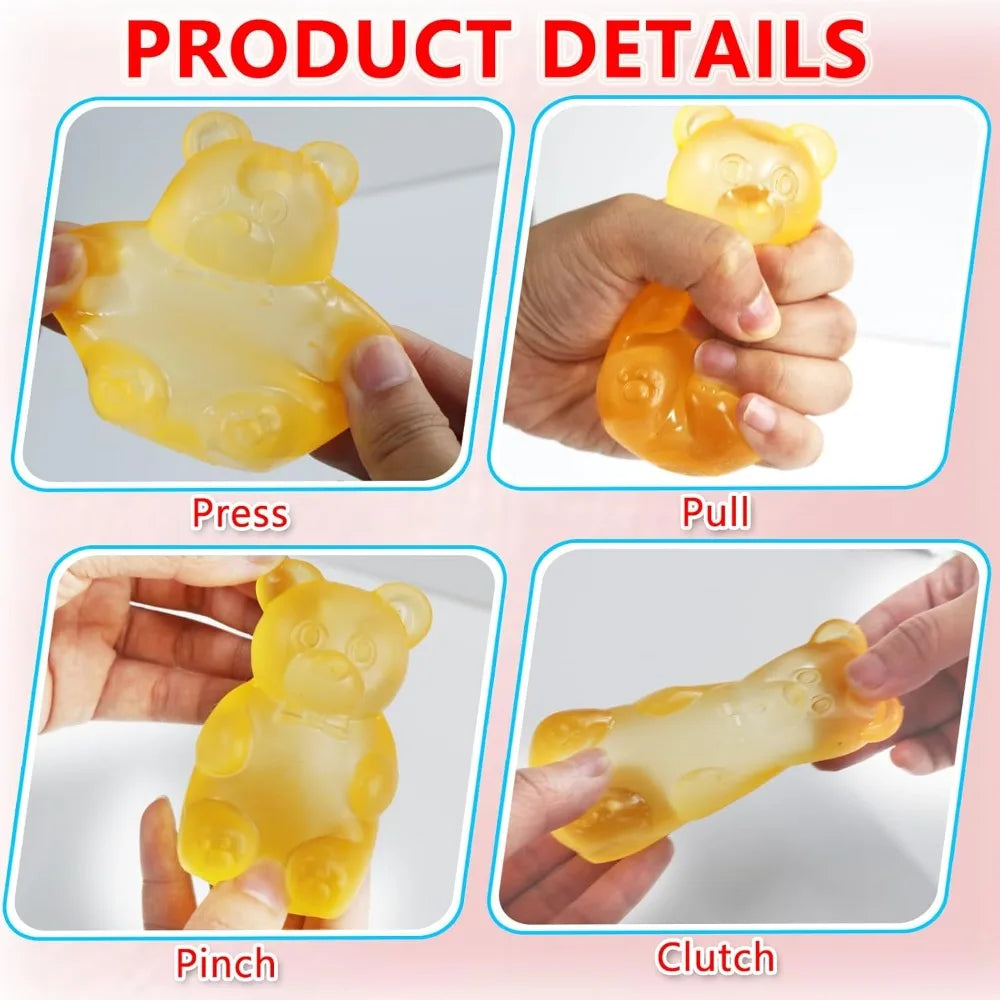 Mini Bear Squishy Toy, Slow-Rising Stress Relief Ball and Sensory Fidget