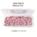 300PCS 3MM Sanding Bands With 1PC Mandrel for Nail Drill #180 #240 Grit Nail Sanding Band Bulk for Salons Manicure