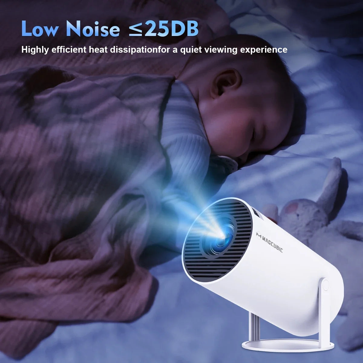 Magcubic Hy300Pro Allwinner H726 Smart Projector, 290Ansi 720P Native 1080P Compatible, Android 14 Dual Wifi6 Bt5.4 8K Decoding Indoor Outdoor