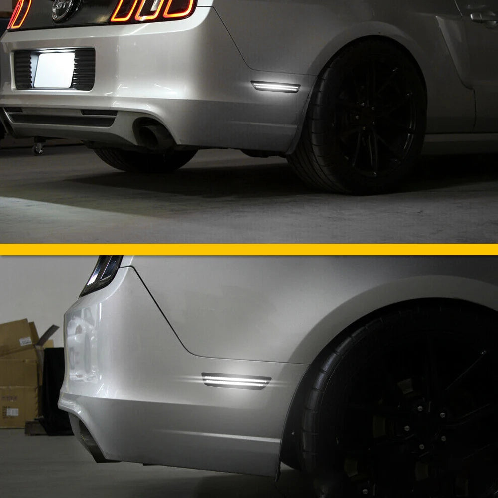 4/2Pcs LED Turn Signal Front Rear Bumper Side Marker Lights For Ford Mustang GT Shelby GT500 Boss 302 2010 2011 2012 2013 2014