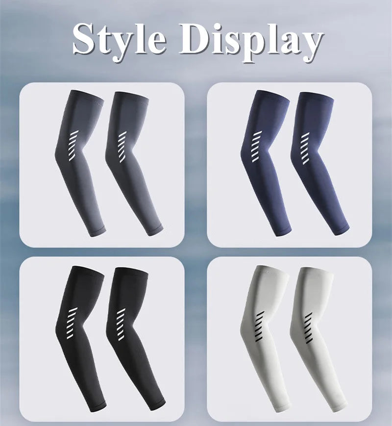 UPF 50+ Summer Thin Sun-protective Sleeve Men Anti-UV Arm Sleeves for Driving Cycling Male Arm UV Protection Ice Silk Sleeve