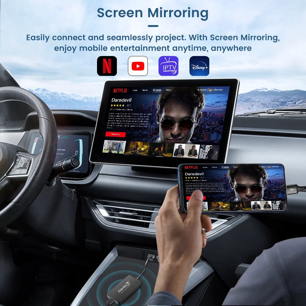 Carlinkit CCPA Wireless Android Auto Wireless CarPlay Adapter Screen Mirroring for Modify Android System Car Screen Radio Stereo
