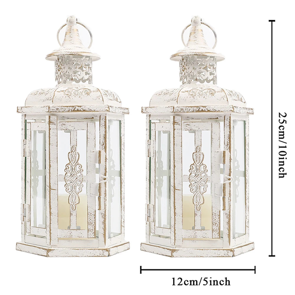 Vintage Nordic Candle Holder Lanterns Candles Aesthetic Hanging Lantern Iron Lantern Black Home Decor Wedding Room Decoration