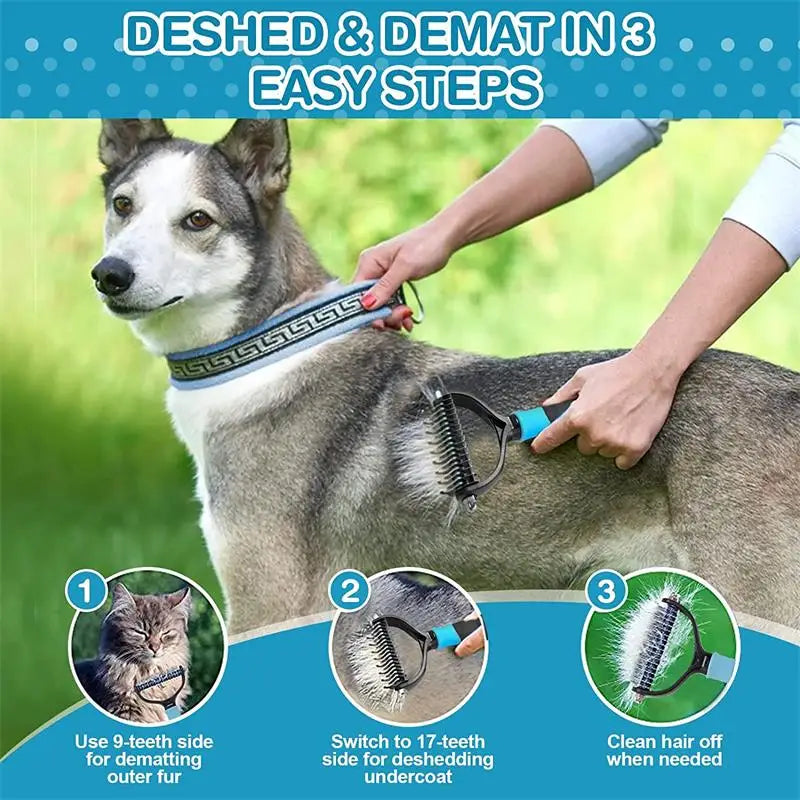Professional Dog Grooming Brush, Pet Hair Remover Comb for Cats and Dogs