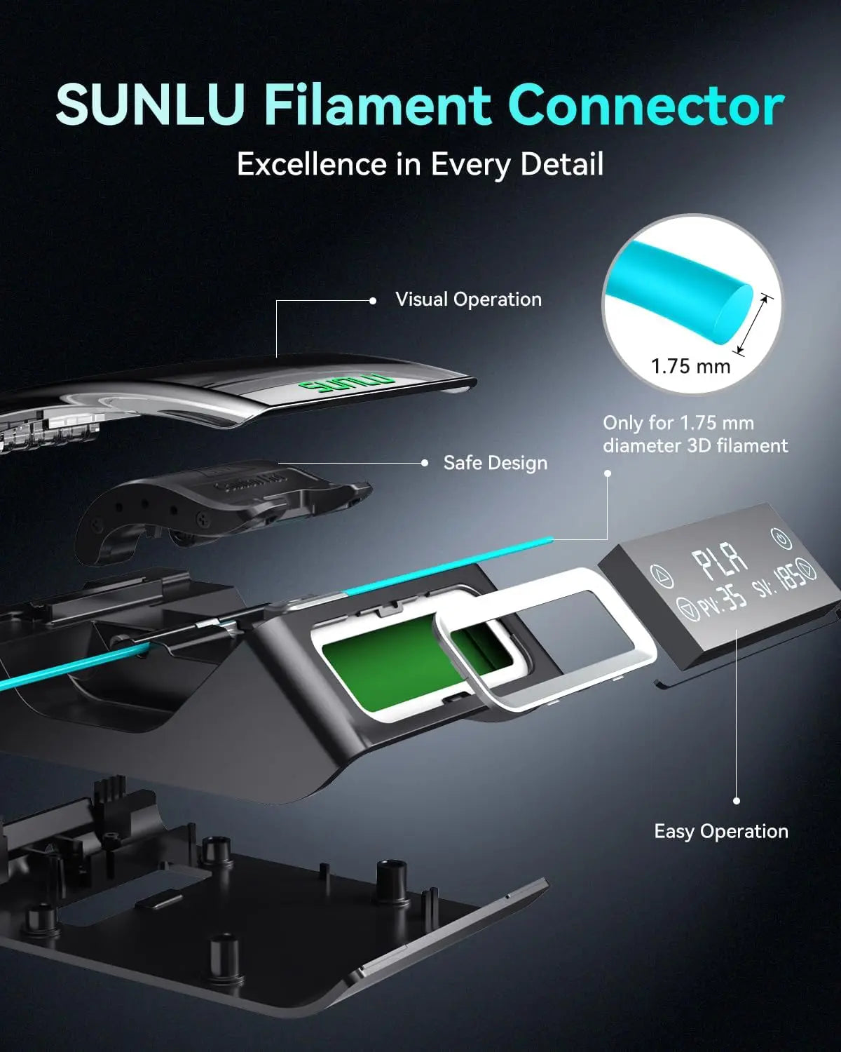 SUNLU FC01 Filament Connector Splicer, 1.75mm