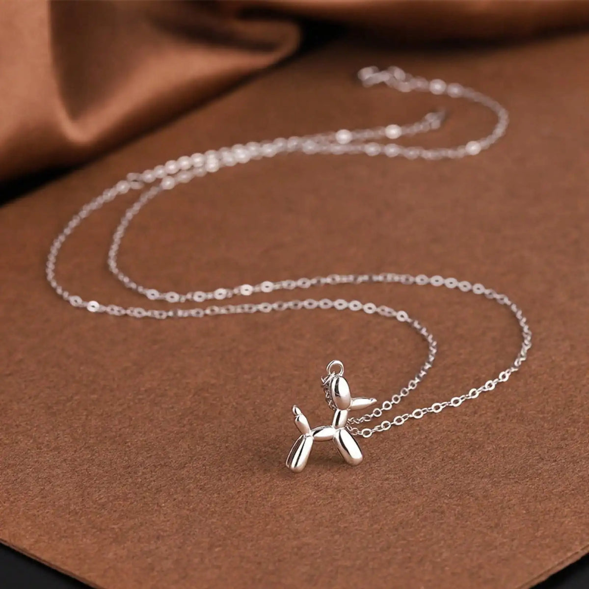 Balloon Dog Pendant Necklace for Women, Cute Hip Hop Birthday Gift Jewelry