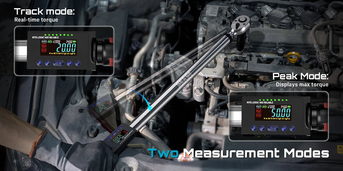 SEESII Digital Torque Wrench Kit D2 Lite Pro-3/8" 220N.m Blue & DH340-1/2" 340N.m Red ±2% High Precision Professional Bicycle Automotive Tool with LED Alarm for Precision Measureme