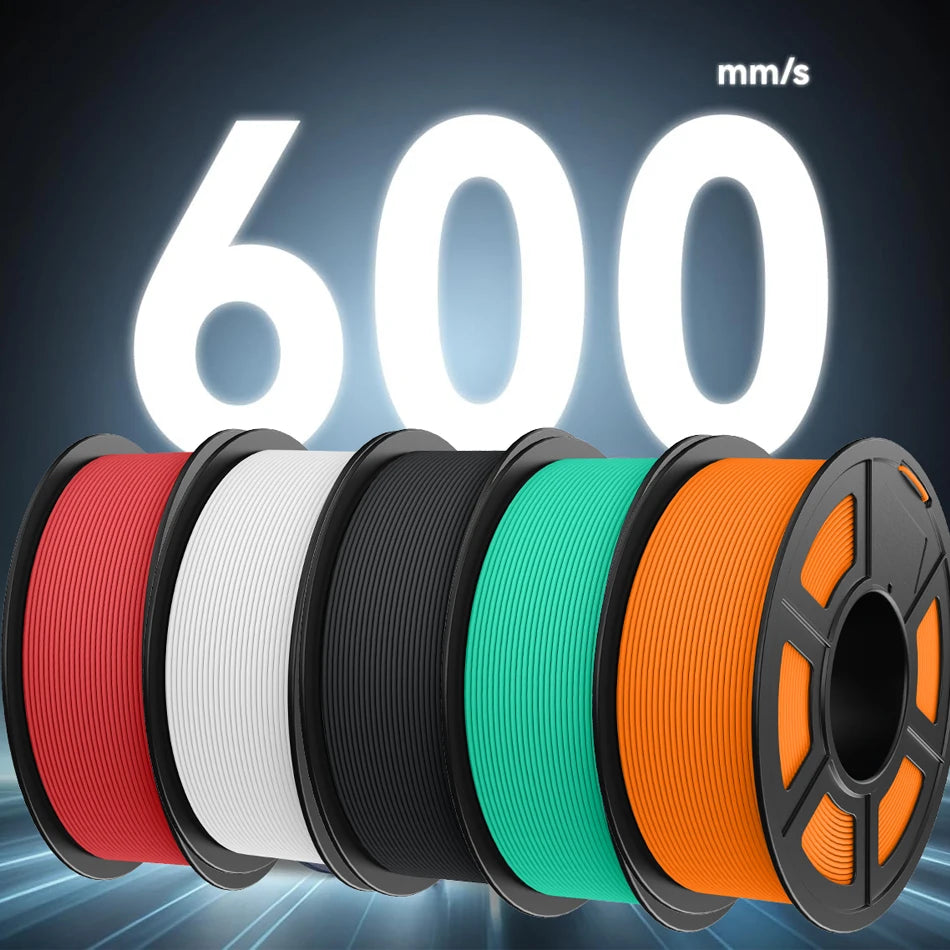 JAYO 4 Rolls High Speed Matte PETG 3D Printer Filament High Flow Speedy 50-600mm/s Matte Effect PETG 3D Printing Mateials for 3D Printer & Pen