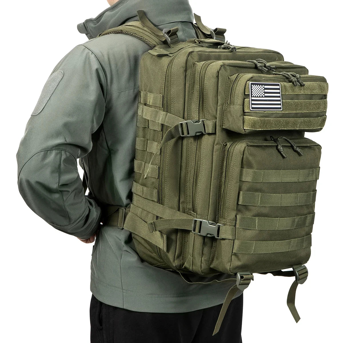 45L Large Capacity Outdoor Backpack, 3-Day Hiking and Camping Rucksack