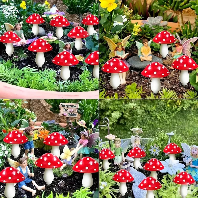 Solar Mushroom Garden Stake Lights, 8 Pack