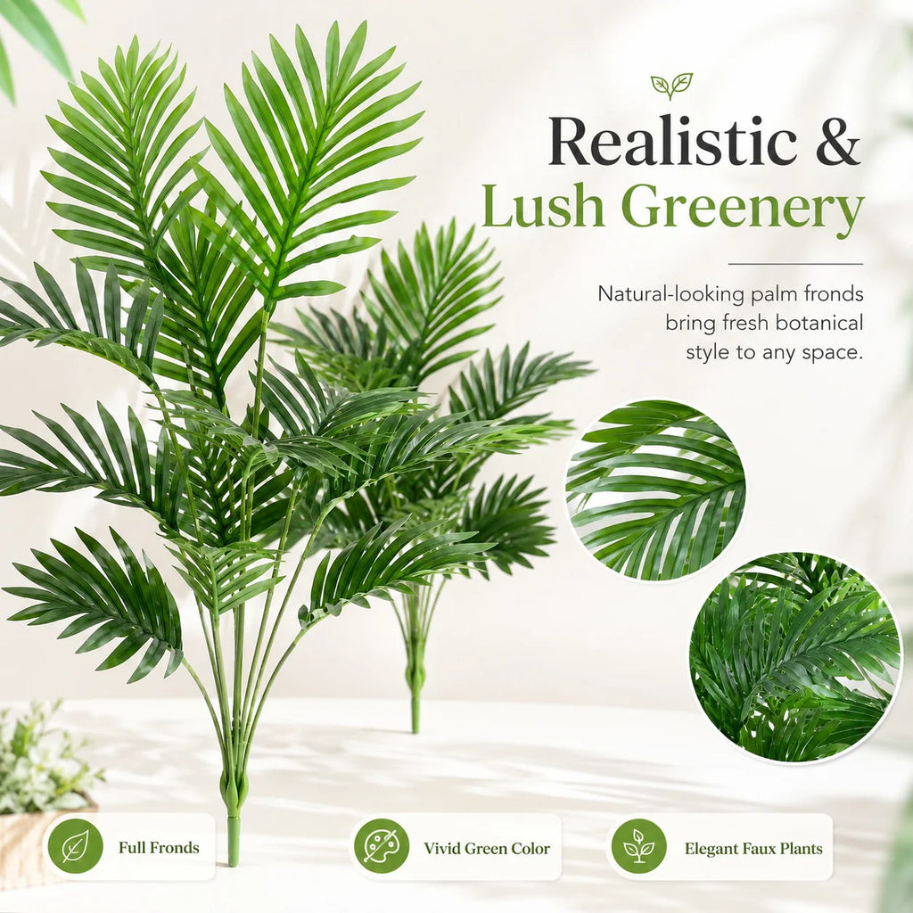 Artificial Palm Fronds, UV-Resistant Faux Tropical Leaves