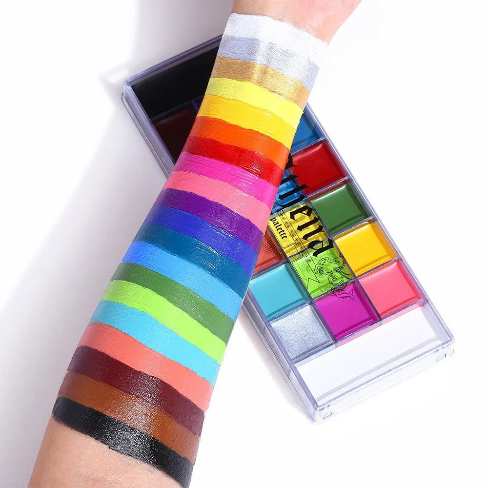 UCANBE Athena Face Body Paint Palette 20 Colors Large Black White Professional Flash Tattoo Halloween Makeup Painting Kit 168g
