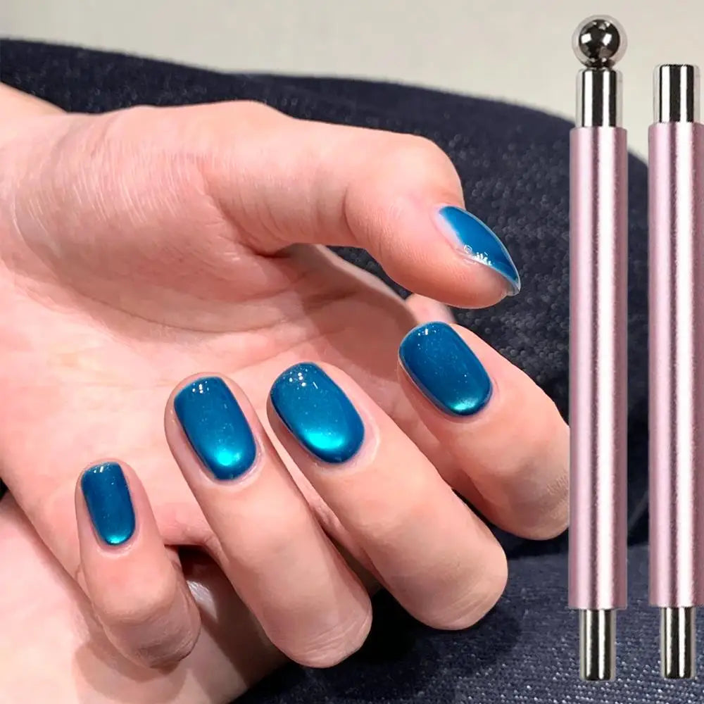1pcs Little Wand Double Head Nail Magnetic Stick for Cat Eye Nail Gel Strong Magnet Steel Ball Detachable Manicure Magnetic Tool