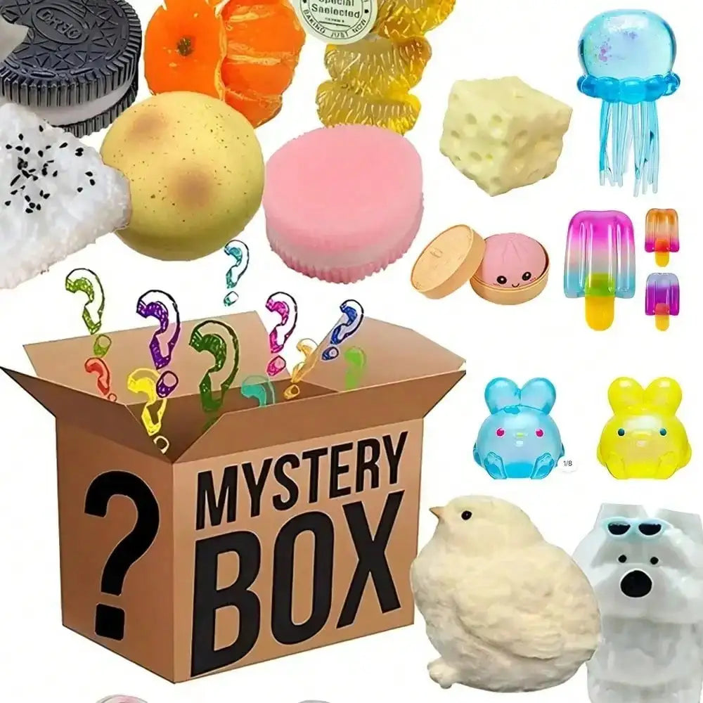 Blind Box Squishy Toy, Random Mystery Squeeze Stress Relief Fidget, Food Shape Sensory Decompression Toy, 1PC Kids Gift