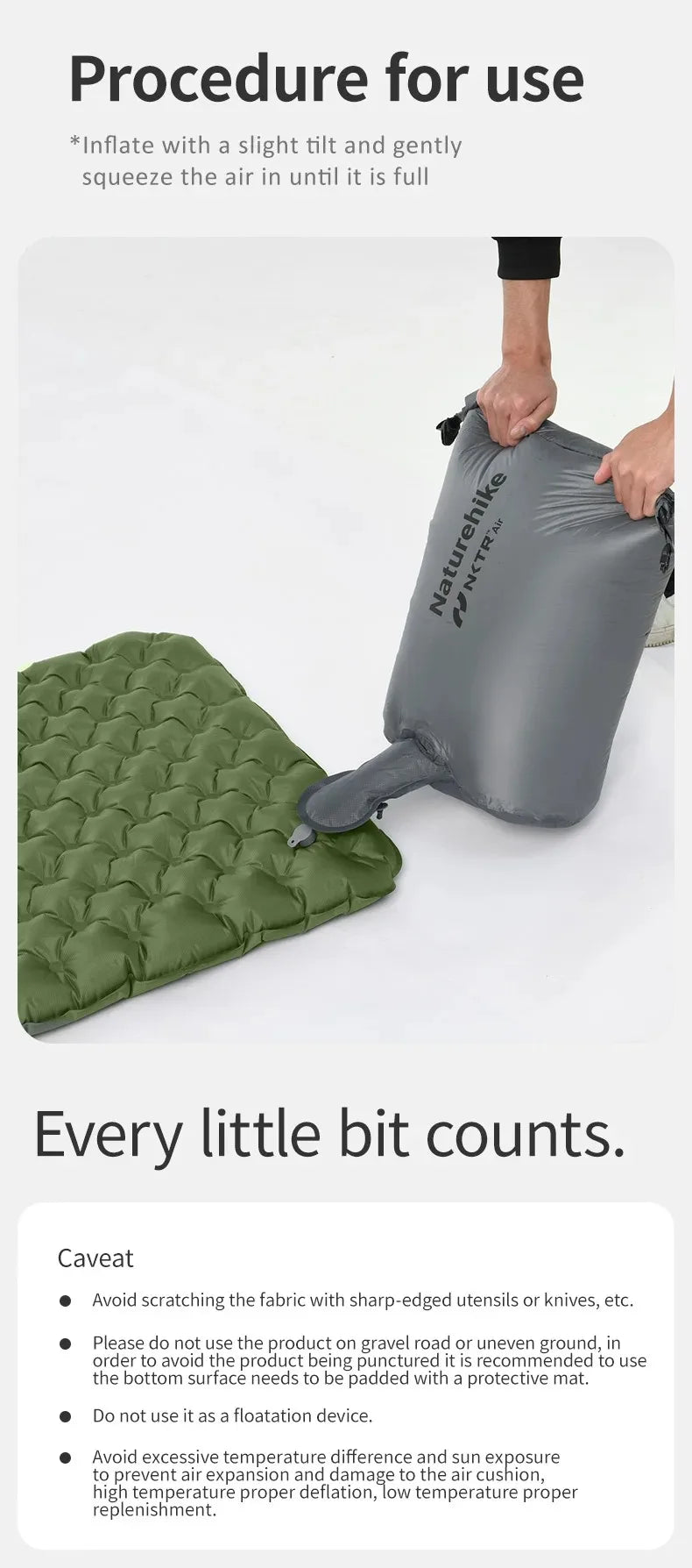 Naturehike Ultralight Insulated Sleeping Pad, R4.6