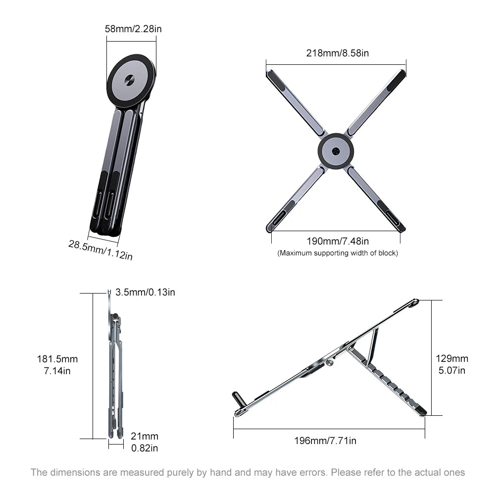 Magnetic Aluminum Laptop & Phone Stand