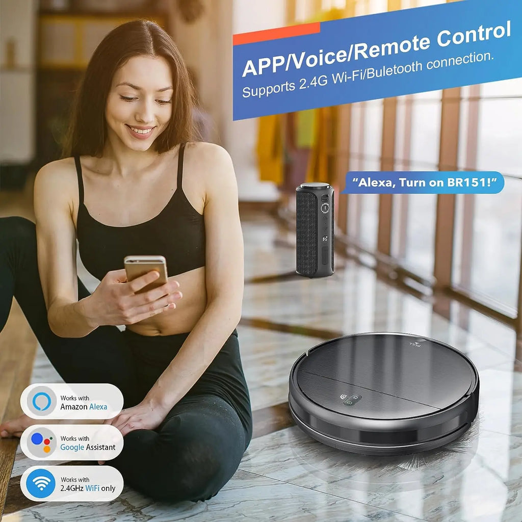 OMESER Robot Vacuum Cleaner 15kPa Power Auto Charging App Control Water Tank Wet Mopping Robot Vacuum Cleaner Electric Sweeper