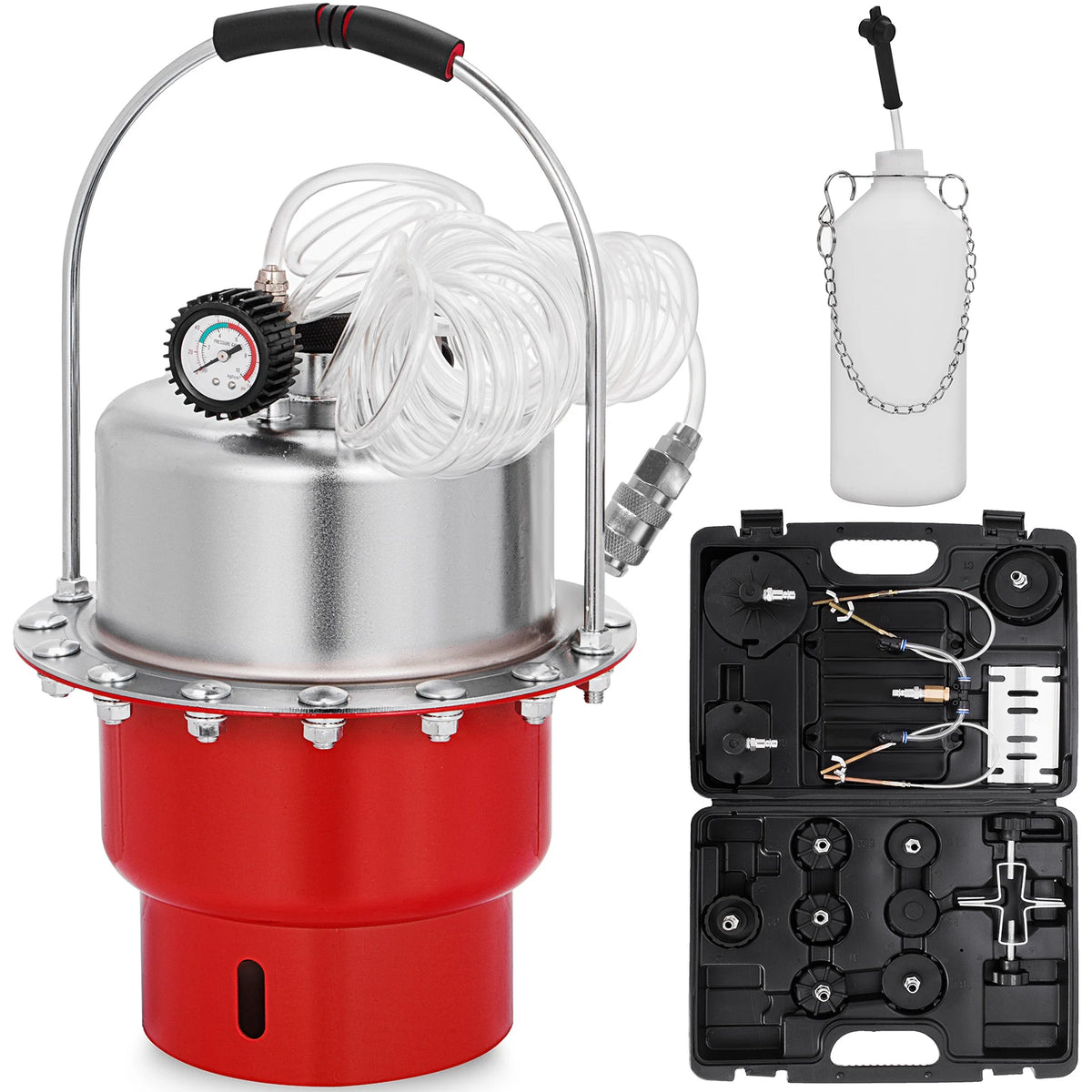 SucceBuy Pneumatic Air Pressure Brake Bleeder Kit Car Brake Fluid Oil Change Tool With 5L Tank for Bleeding Brake&Clutch System