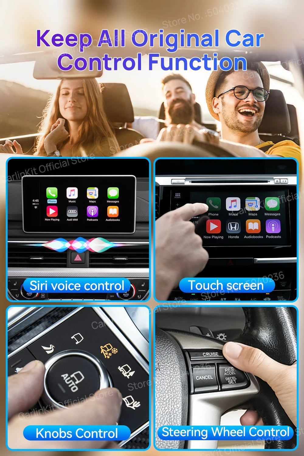 CarlinKit 128GB LED Wireless CarPlay AI Box