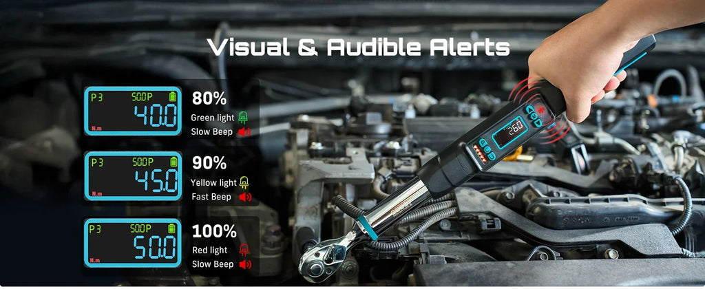 SEESII D2 Lite Pro 3/8" Digital Torque Wrench 220Nm LCD Display Real-Time & Peak Modes Preset & Data Storage Dual Alarm for Bicycle Car