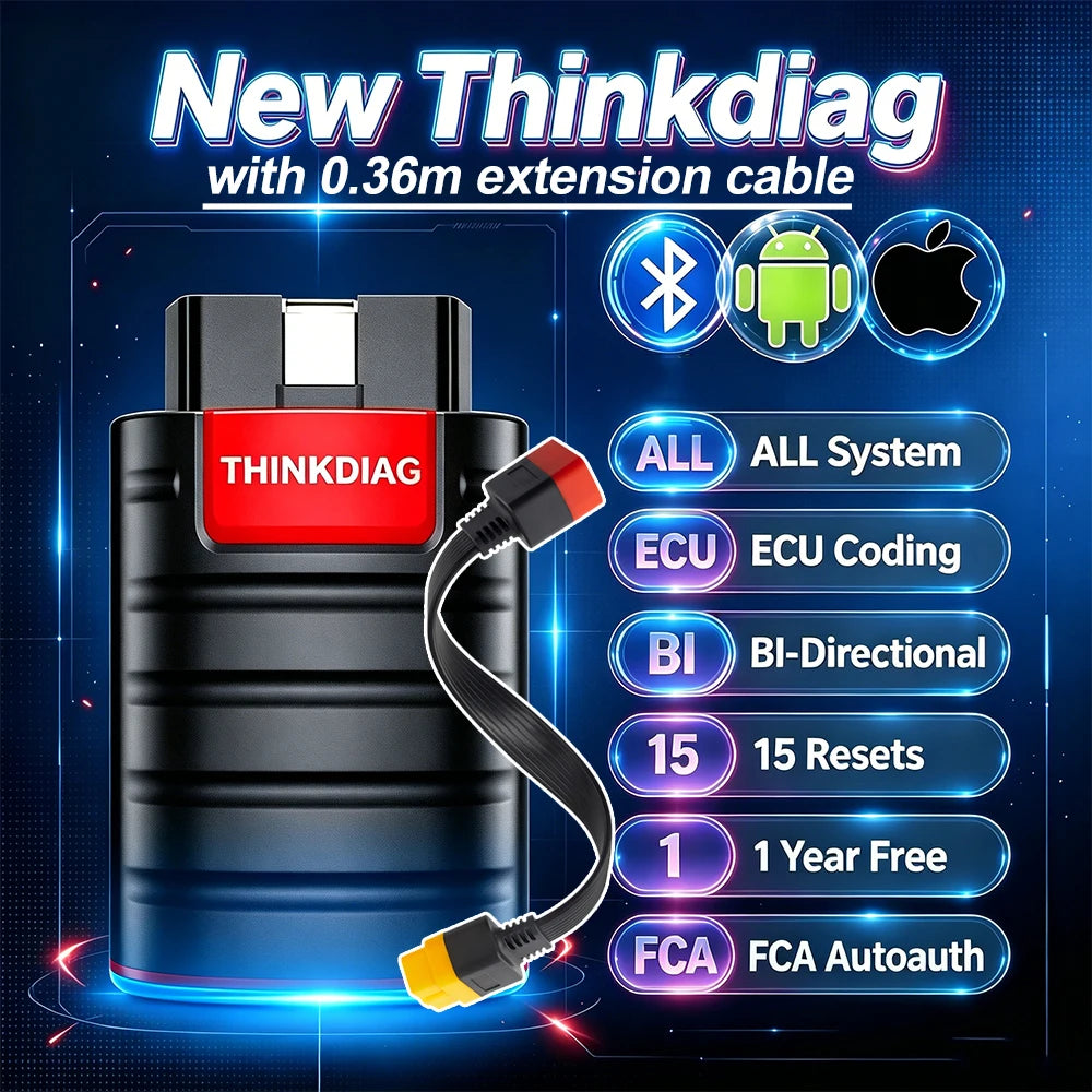 2026 THINKCAR New Thinkdiag Online ECU Coding Active Test ALL System German Car Diagnostic Tool 16 Reset Code Reader Hot Version