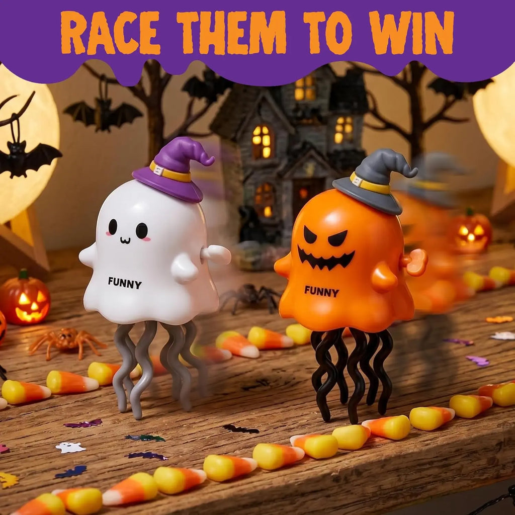 Halloween Wind-Up Pumpkin and Ghost Walking Toys, 2 Pack