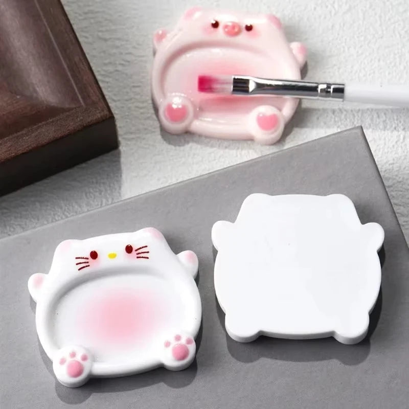 Cartoon Pig Nail Art Color Mixing Palette, 2-Pack