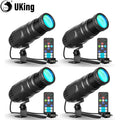 U'King 4Pcs 10W LED Mini Spotlights Manual Focus RGBW Pinspot Stage Lights For DJ Disco KTV Bar Nightclub Show Wedding Party
