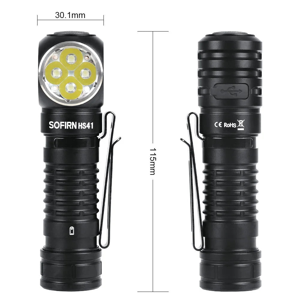 Sofirn HS41 4000 Lumen Rechargeable Headlamp, USB-C 21700 LED with Magnetic Tail