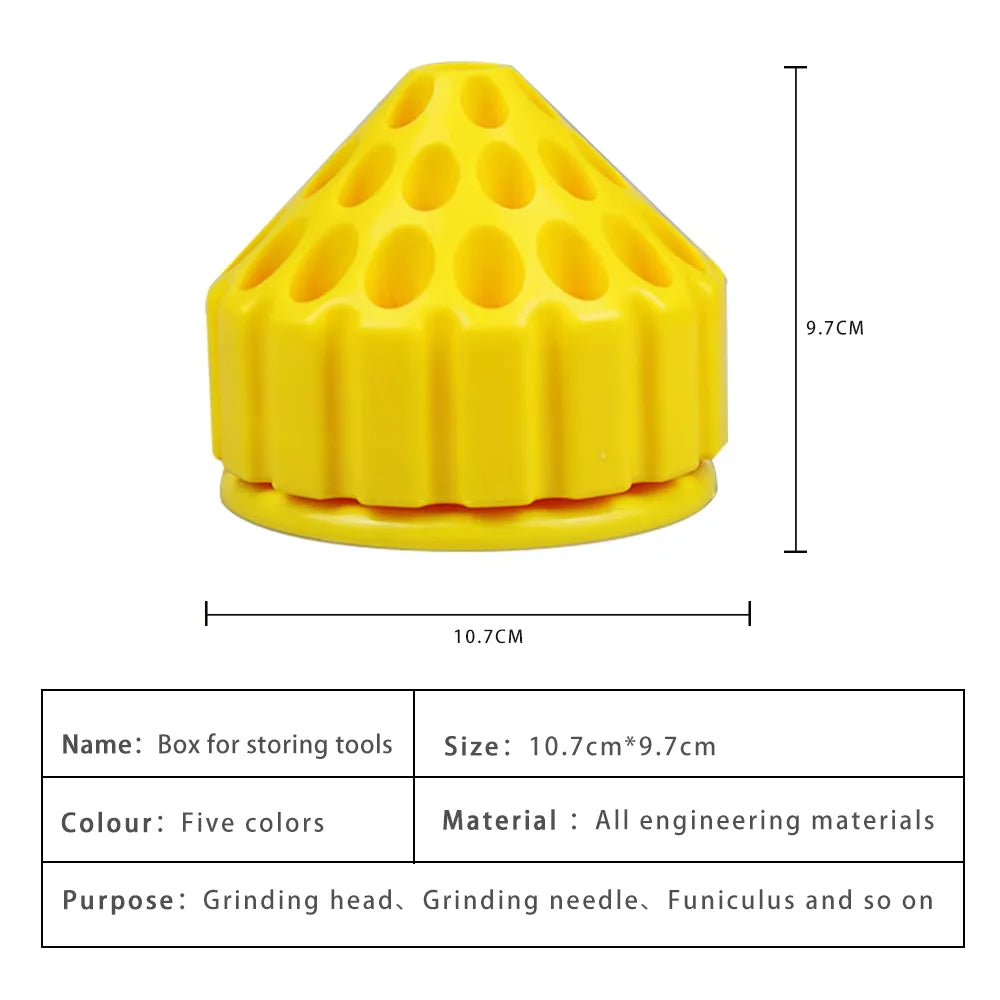 35Hole Rotating Drill Bit Organizer Box 360° Rotary Tool Stand For Grinding Heads, Polishing Burs, And Jewelry Craft Accessories