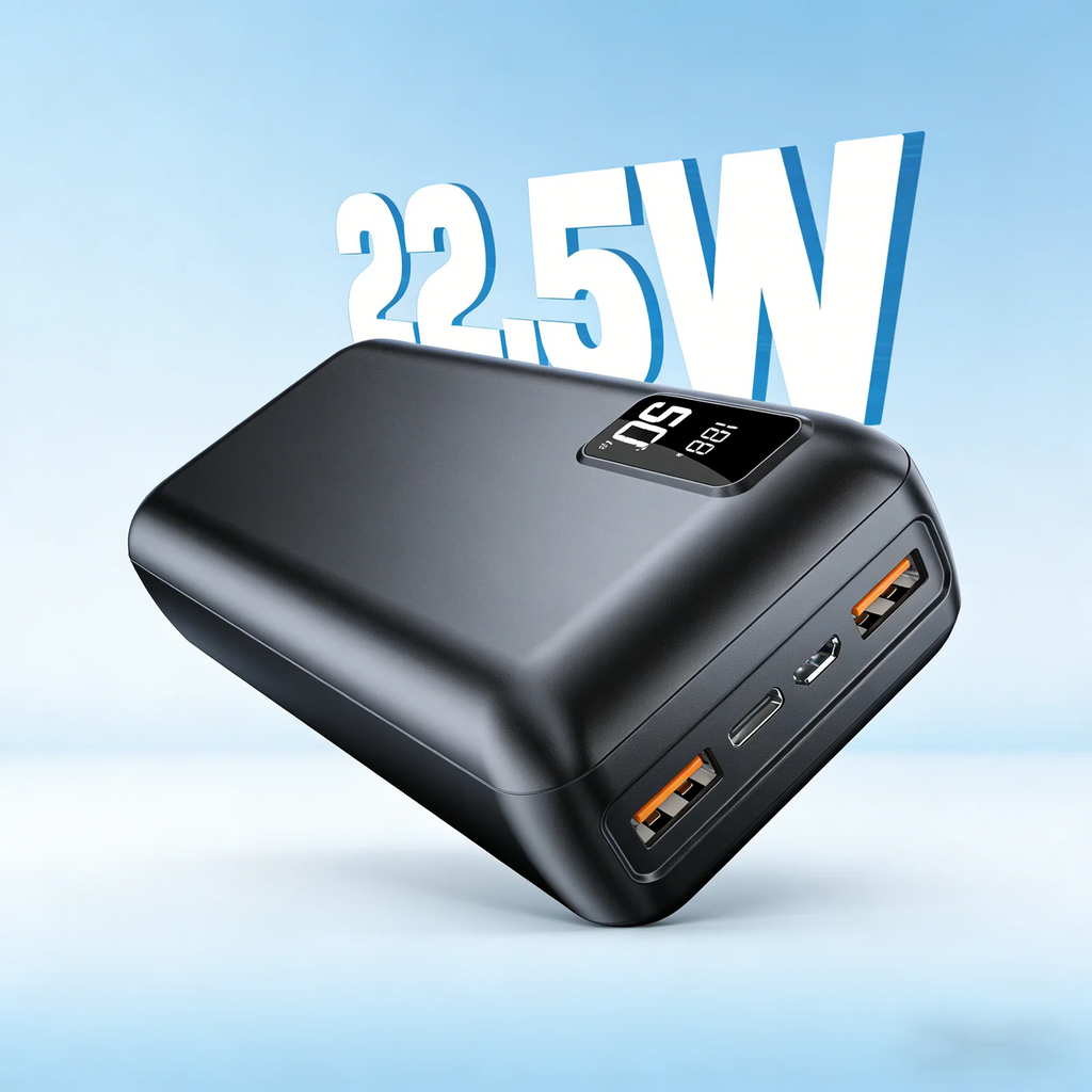 Hganus 22.5W Power Bank 50000mAh QC PD3.0 Fast Charging Powerbank Portable Charger External Battery For iPad IPhone17 Xiaomi