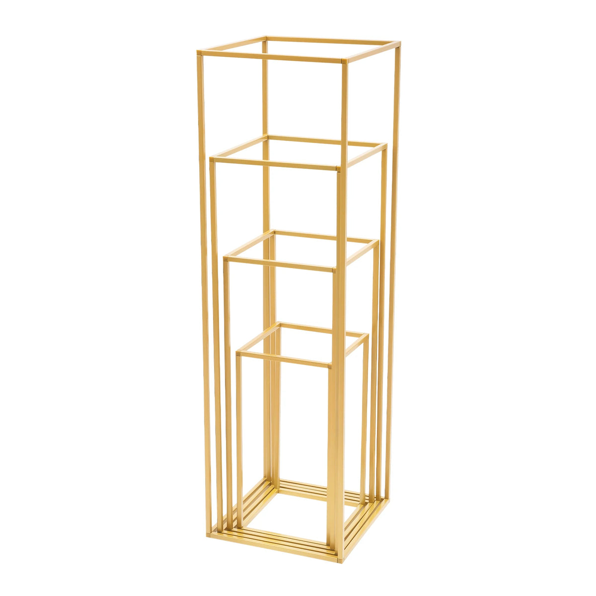 4Pcs Wedding Flower Stand Set Gold Metal Column Rack Party Decor Balloon Display Holder Centerpiece Vase Pillar 40+60+80+100cm