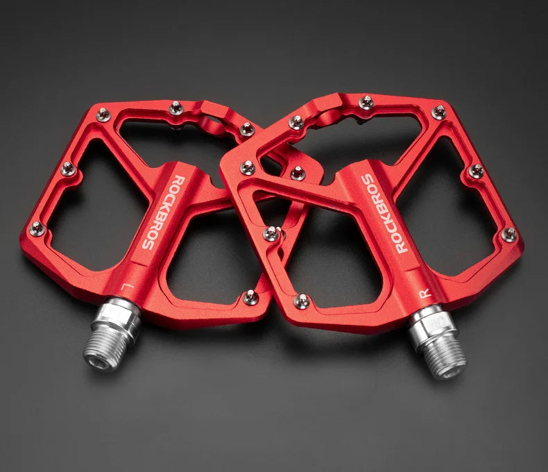 ROCKBROS Bike Pedals Aluminum Alloy MTB Road Anti-slip Ultralight Sealed Bearing One-piece Molding Anti-oxidation Bicycle Pedals