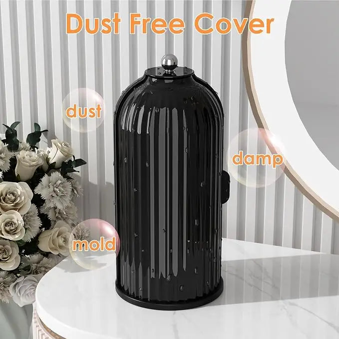 Rotating Dustproof Toothbrush Holder Organizer, 360° Swivel Multi-Functional Caddy for Makeup Brushes & Toothpaste