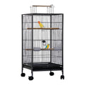 101cm Large Bird Cage Play Open Top Budgie Cage with Rolling Stand Slide-Out Tray Water Bottle Feeder, Indoor Outdoor Cage