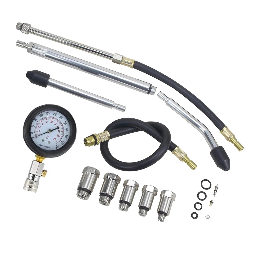 New Rapid Connected Petrol Gas Engine Cylinder Compressor Gauge Meter Test Pressure Compression Tester Leakage Diagnostic