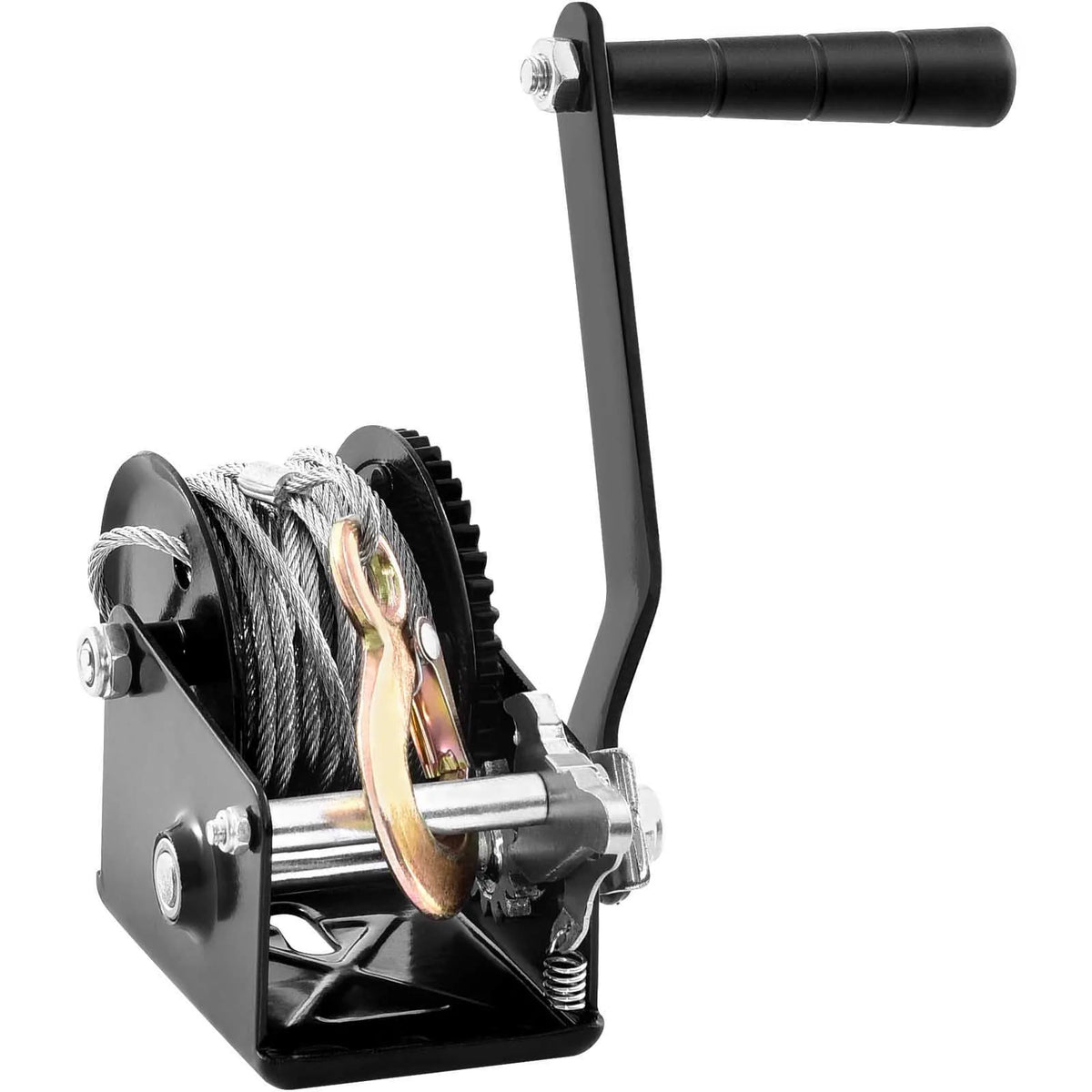 Heavy-Duty Hand Winch with 33ft Steel Cable and Two-Way Ratchet for Trailer, Boat or ATV