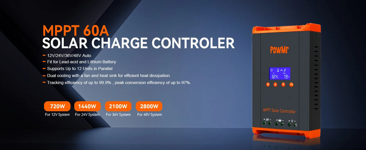 PowMr 60A MPPT Solar Charge Controller