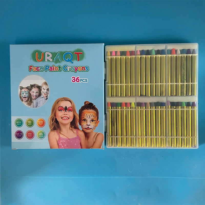 28/36pcs Face Paint Crayons Set Makeup Sticks,Non-Toxic Safe Face&Body Painting Art Crayons kit for Halloween,Cosplay,Mardi Gras
