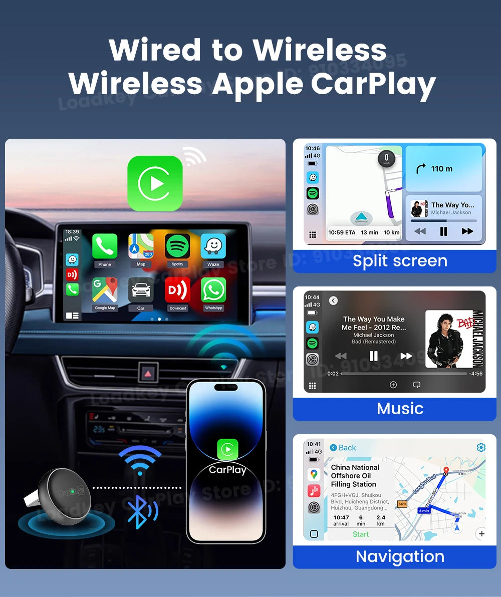 New CarlinKit Mini Ultra3 Wireless CarPlay Adapter Android Auto Wireless Dongle 2-In-1 Wireless Adapter Auto Connect 5.8G Wifi
