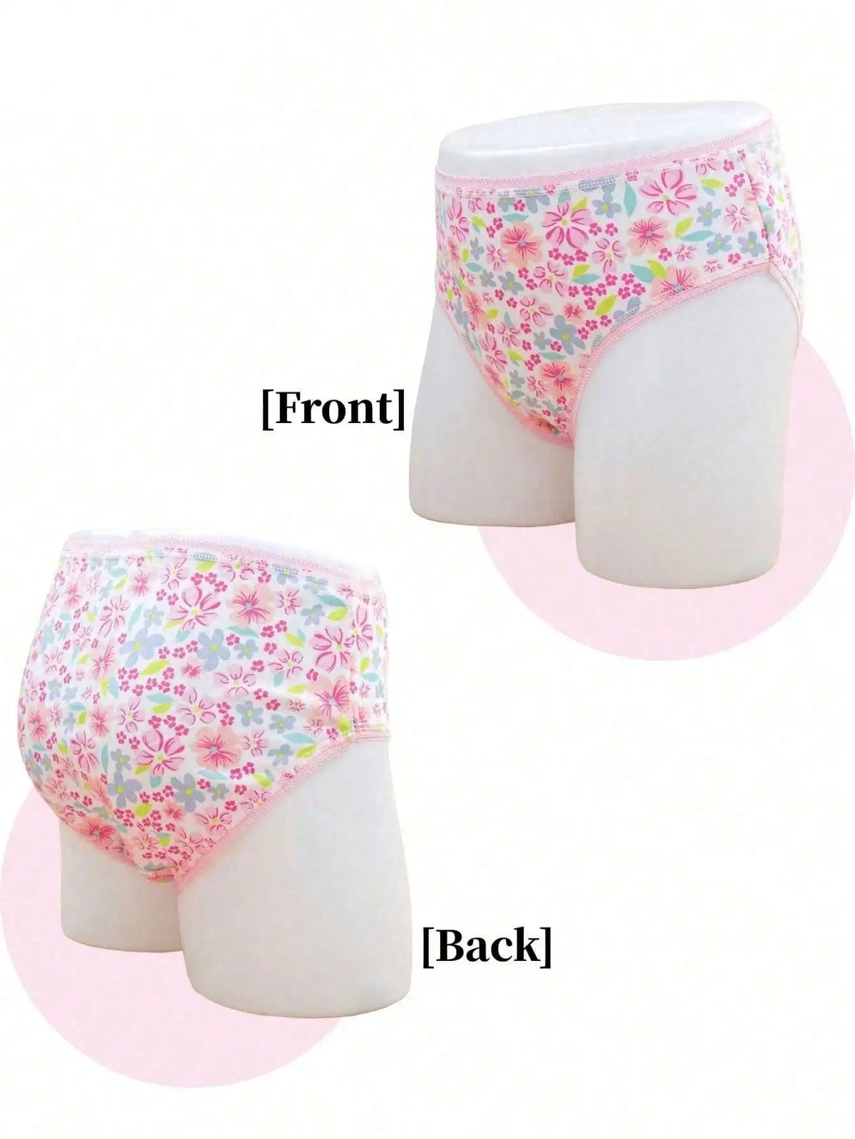 24-Pack Girls' Cotton Underwear, Cute Pink Heart and Floral Print Briefs